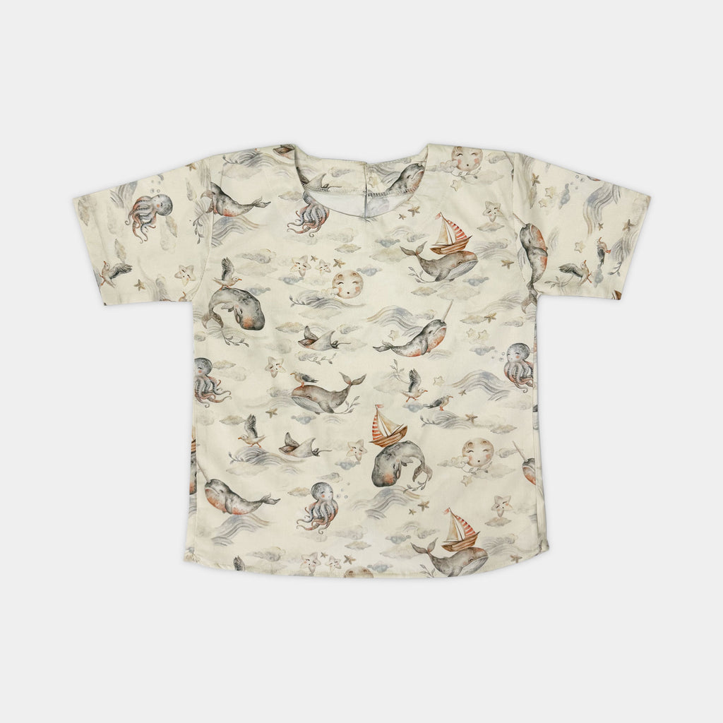 Ocean Dream Overlap Top with Balloon Trouser