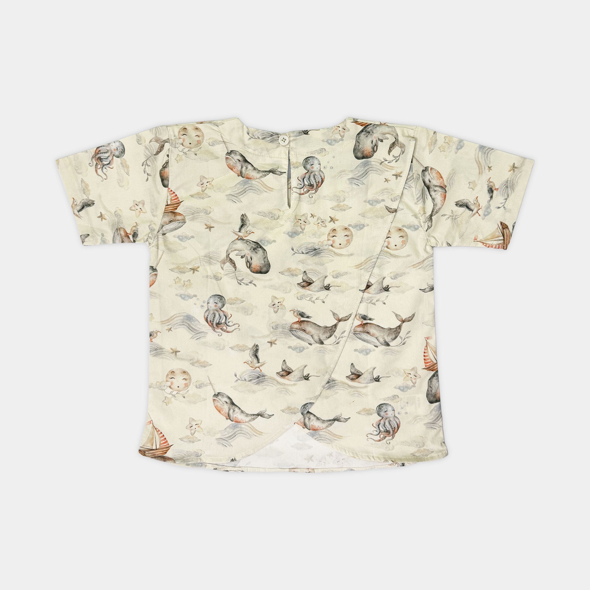 Ocean Dream Overlap Top with Balloon Trouser