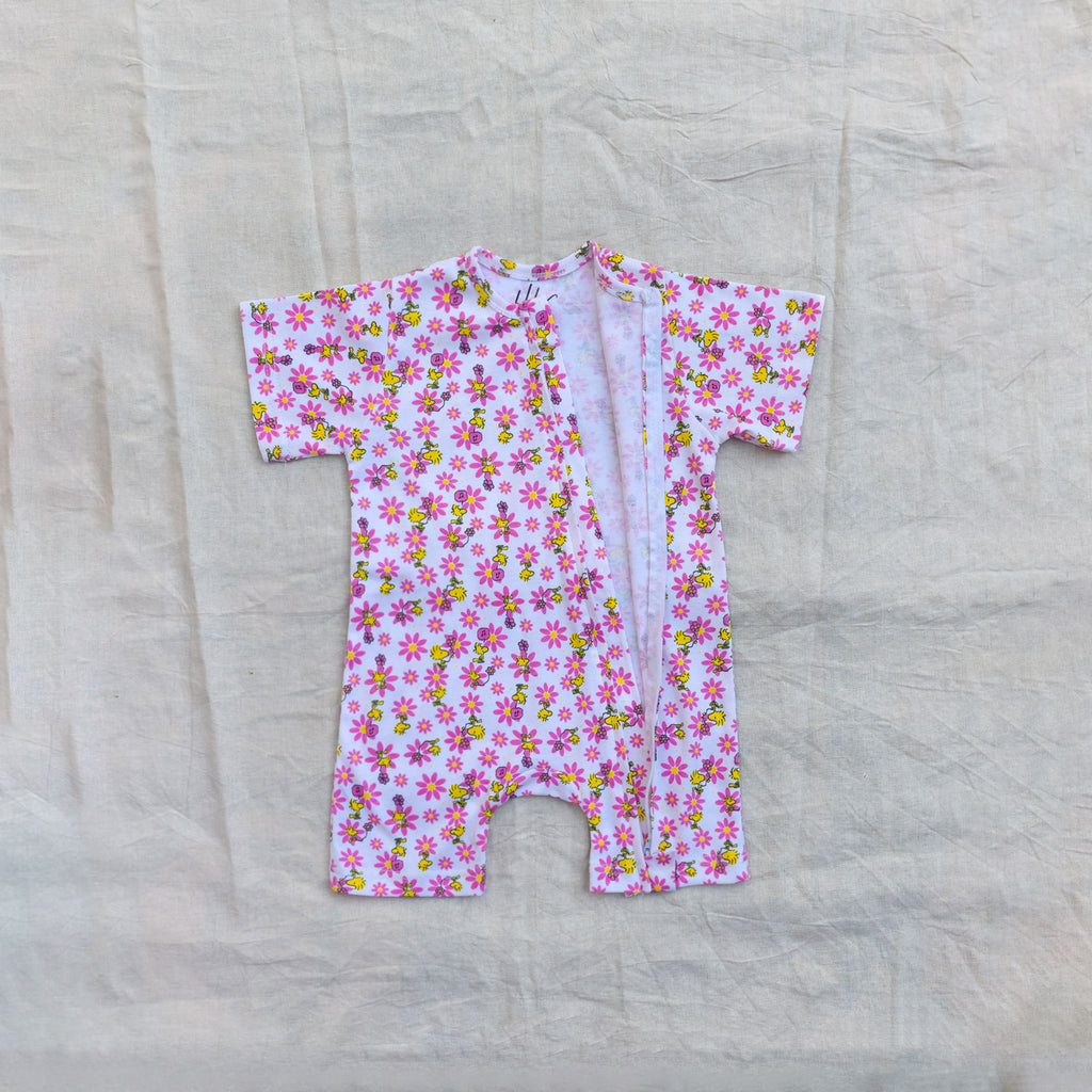 Blossom Bee  Cotton Zip Half Romper
