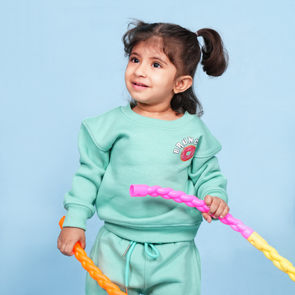 Brunch Time Mint Fleece Sweatshirt Set