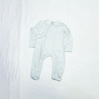Soft Cotton Baby Footie , Cap Set — Gray Strip