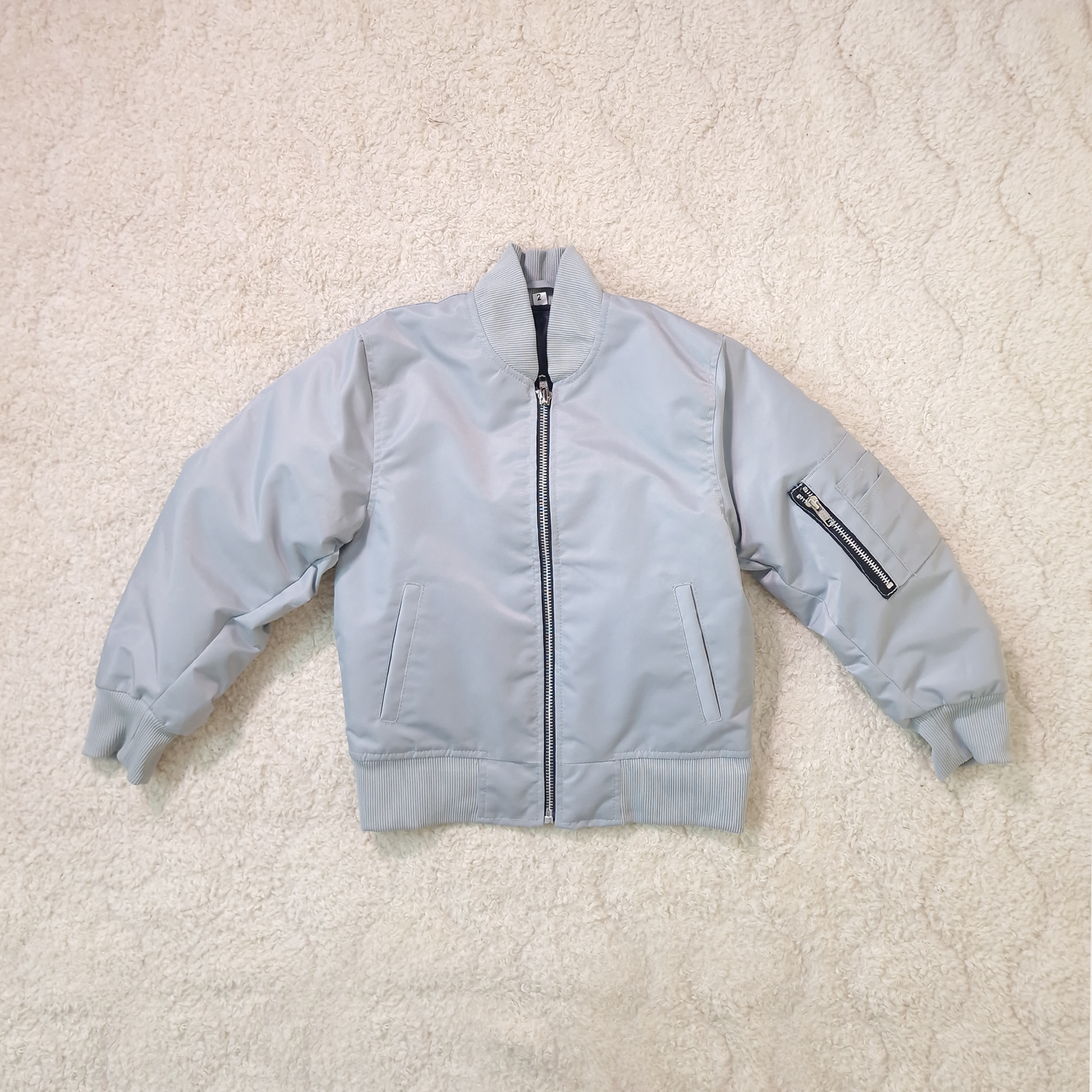 Gray Kids Bomber Jacket