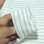 Soft Cotton Baby Footie , Cap Set — Gray Strip