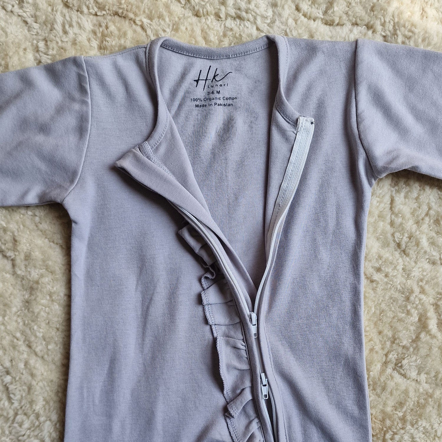 Pack of 2 Baby Cotton Rompers – power print & gray Sleepsuits