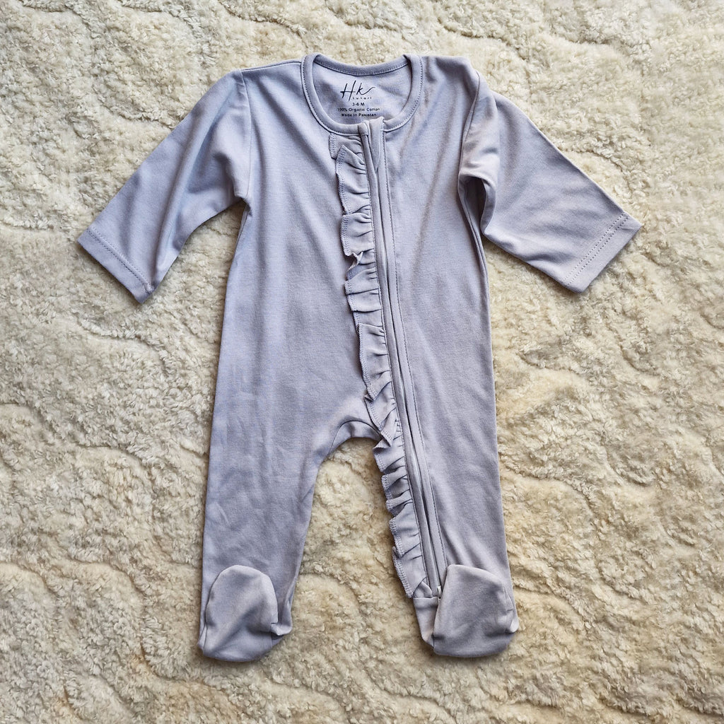 Pack of 2 Baby Cotton Rompers – power print & gray Sleepsuits