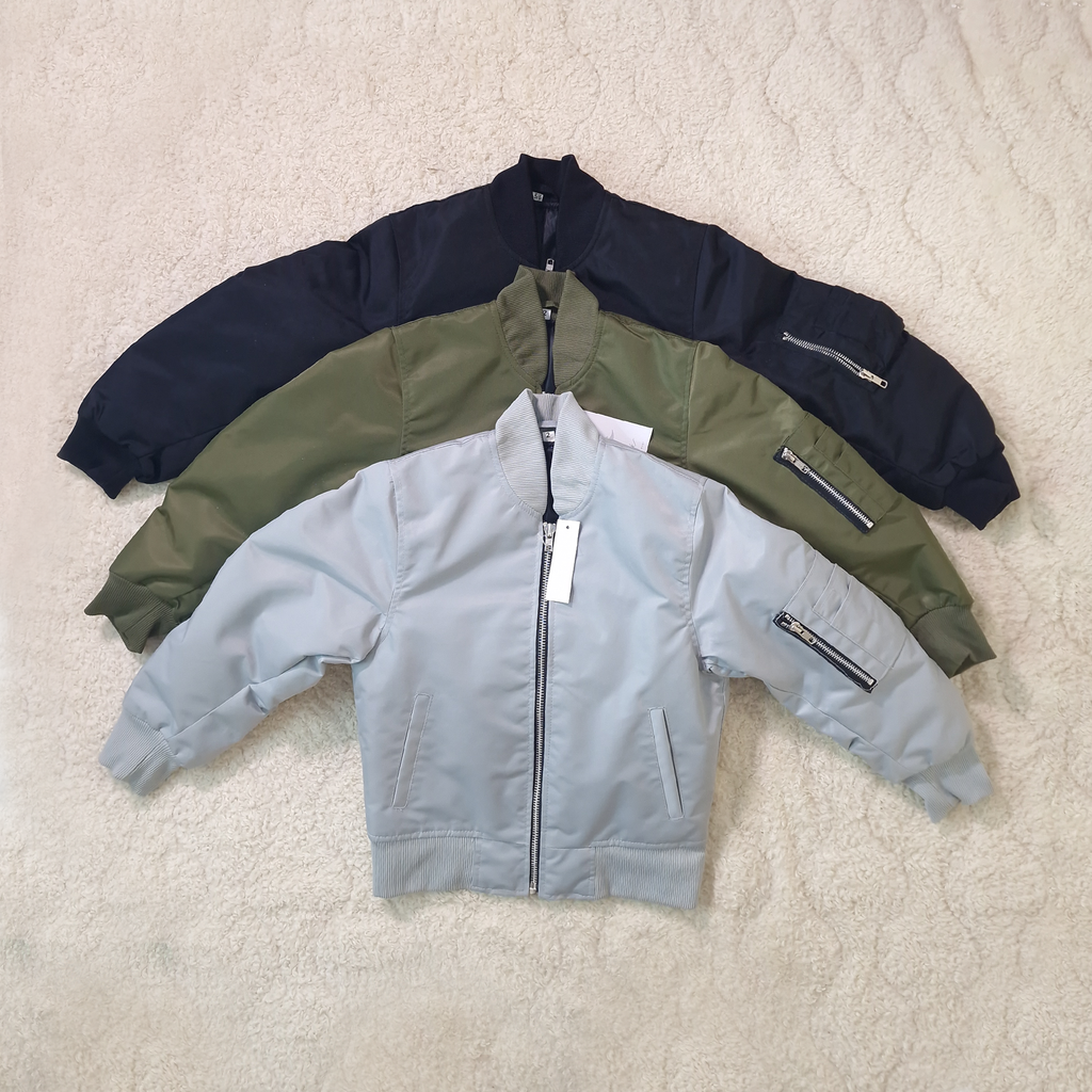 Gray Kids Bomber Jacket