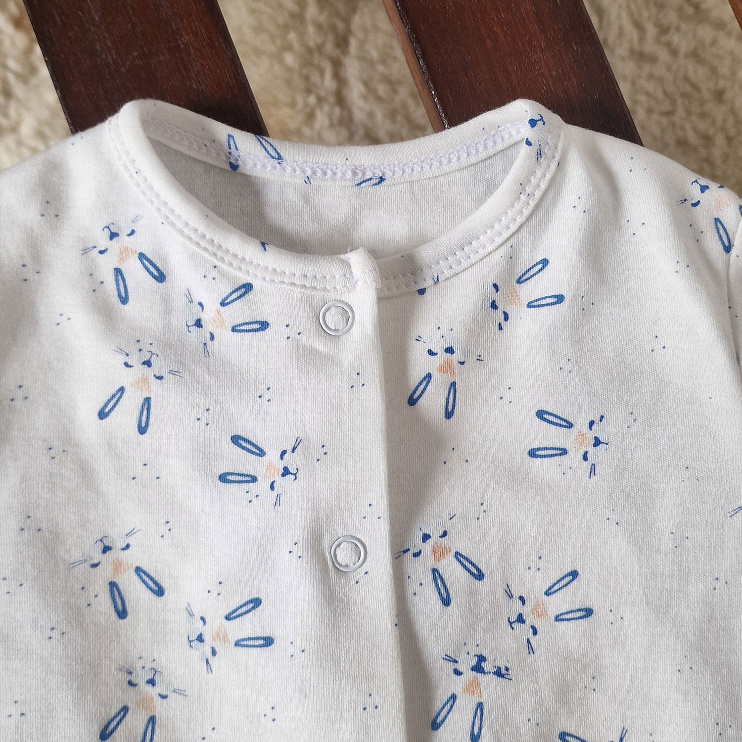 Soft Cotton Half Romper for Babies — Bunny Print