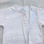 Heart Cotton Zip Half Romper