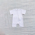 Heart Cotton Zip Half Romper