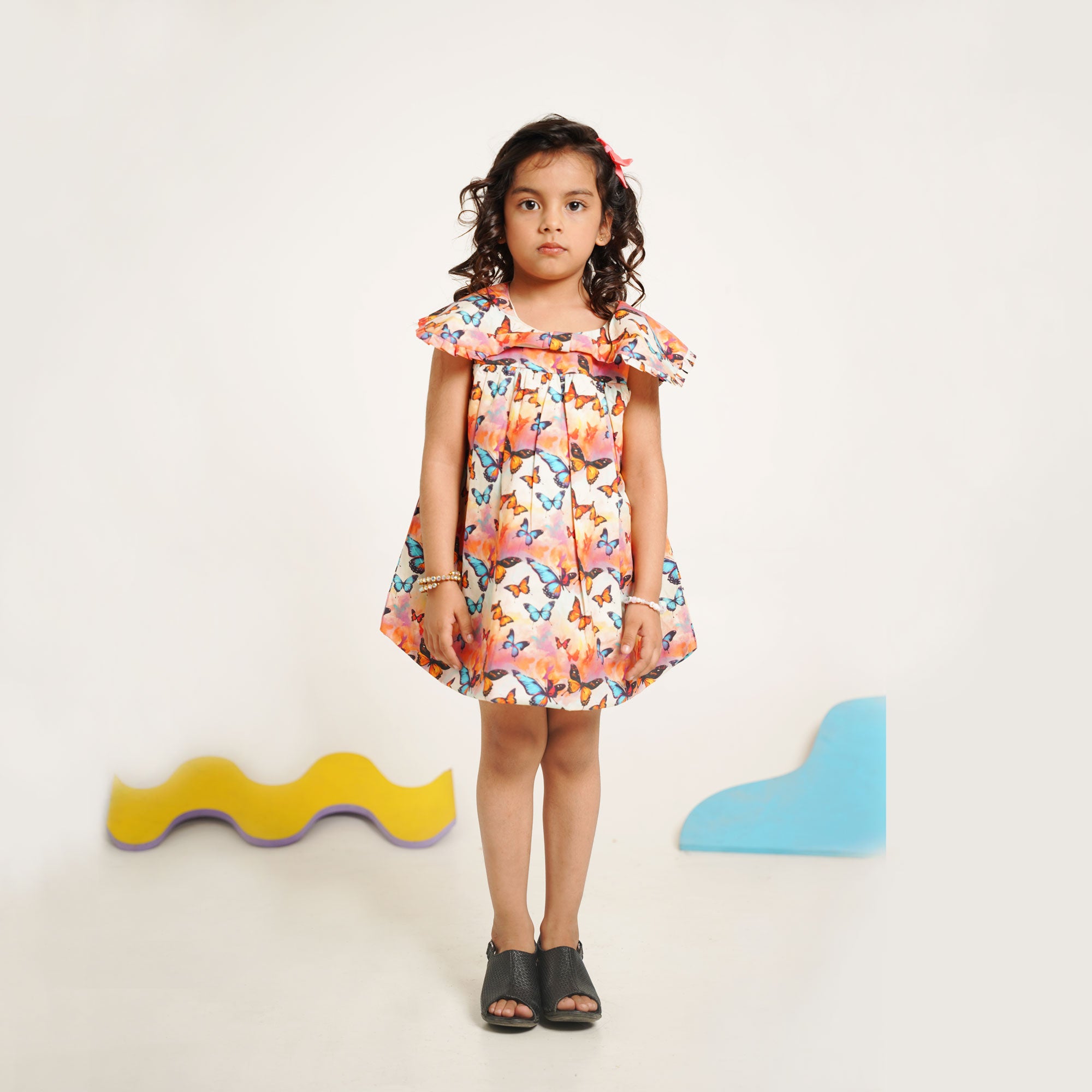 Butterfly Print Flared Top