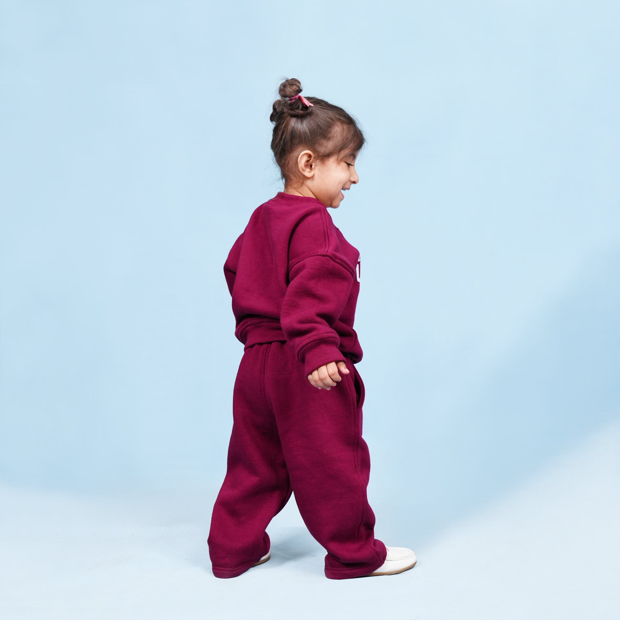 Maroon Unisex Fleece Sweatshirt & Trouser Set
