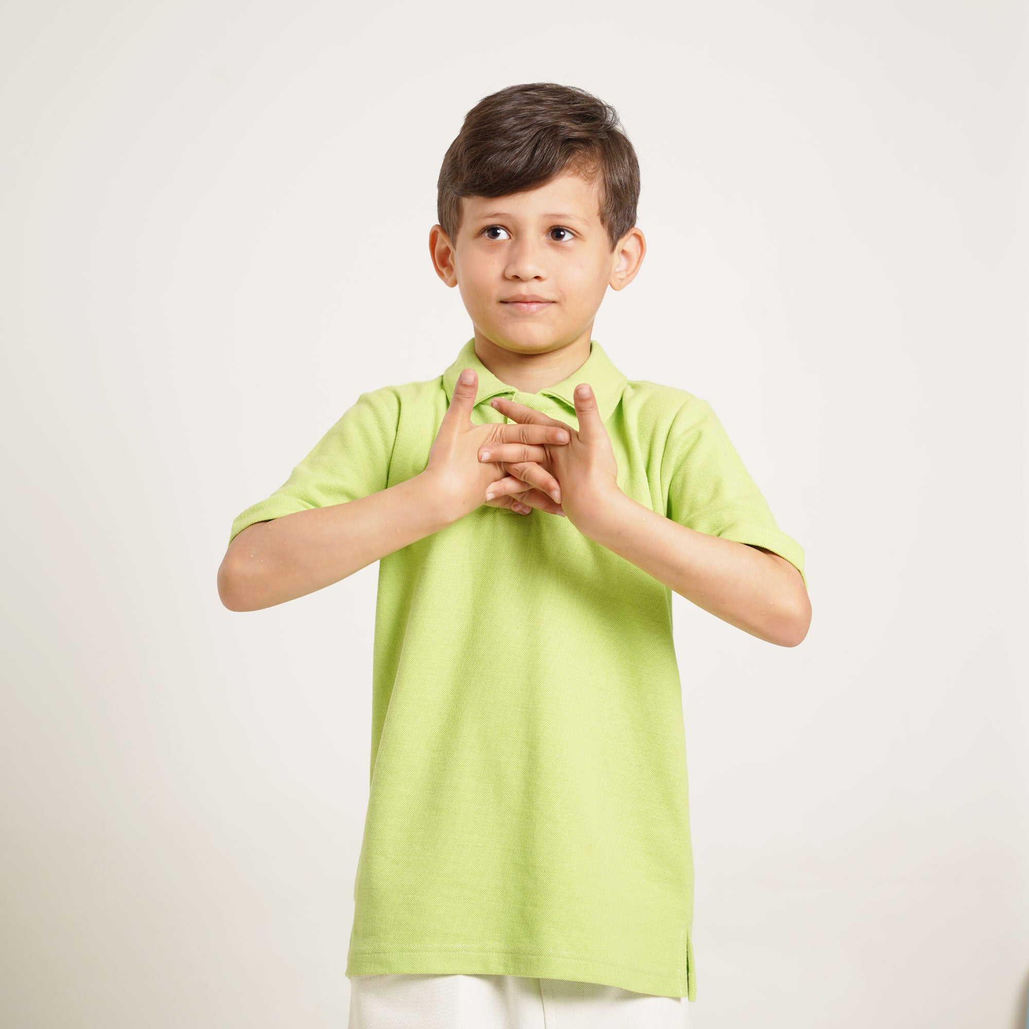 Neon Green Cotton Polo Shirt
