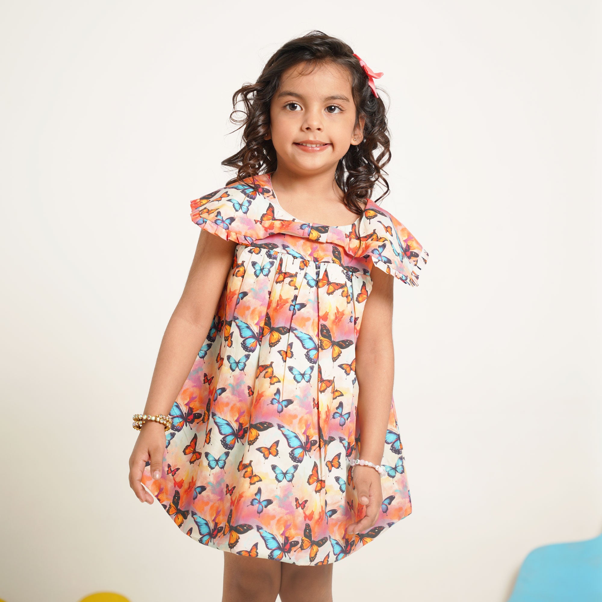 Butterfly Print Flared Top