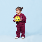 Maroon Unisex Fleece Sweatshirt & Trouser Set