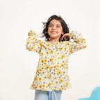 Sunflower Bloom Printed Top for Girls