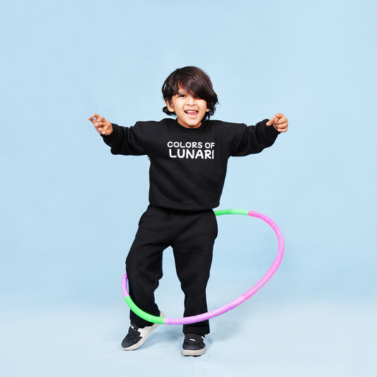 Black Unisex Fleece Sweatshirt & Trouser Set