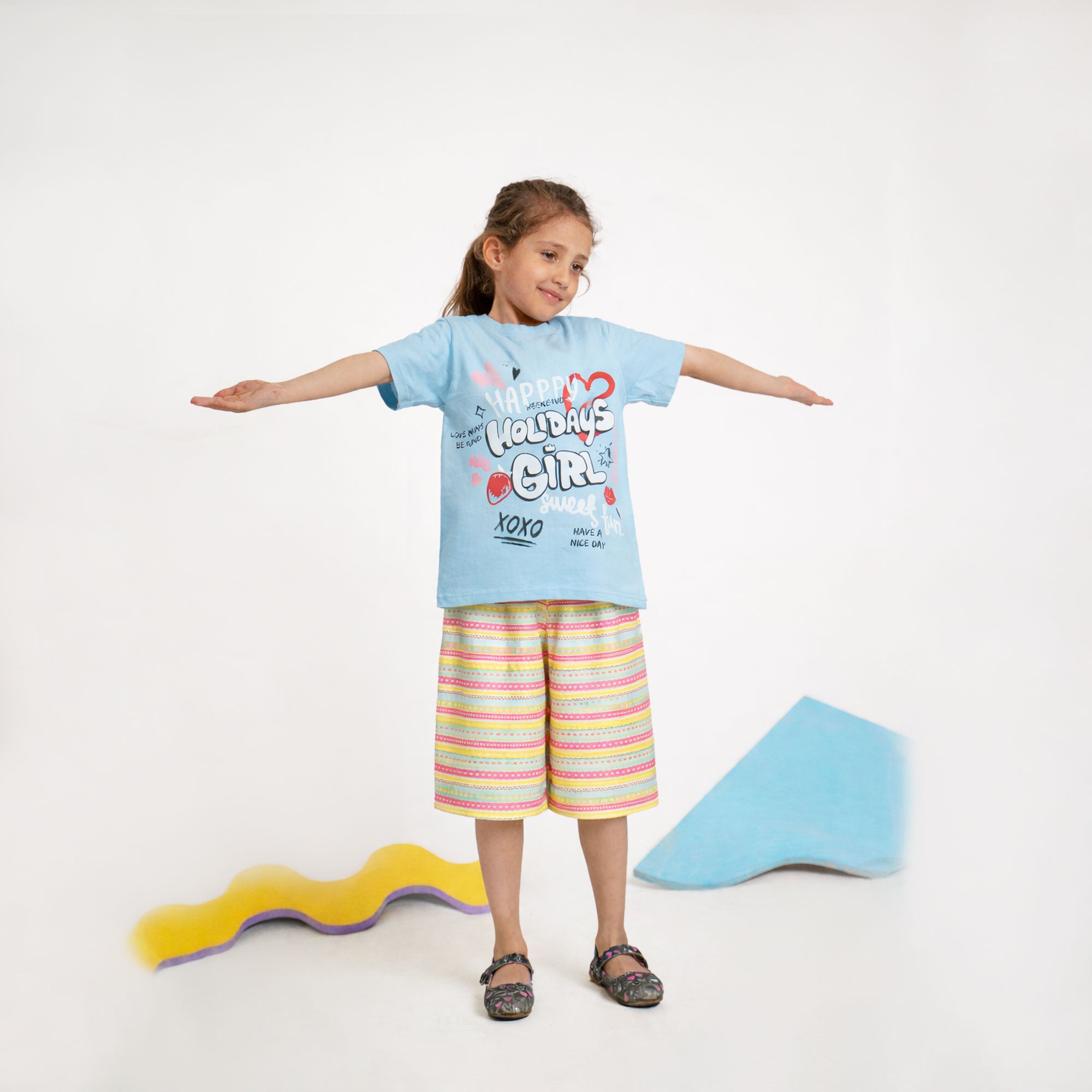 Happy Holidays Girls Summer Co-Ord