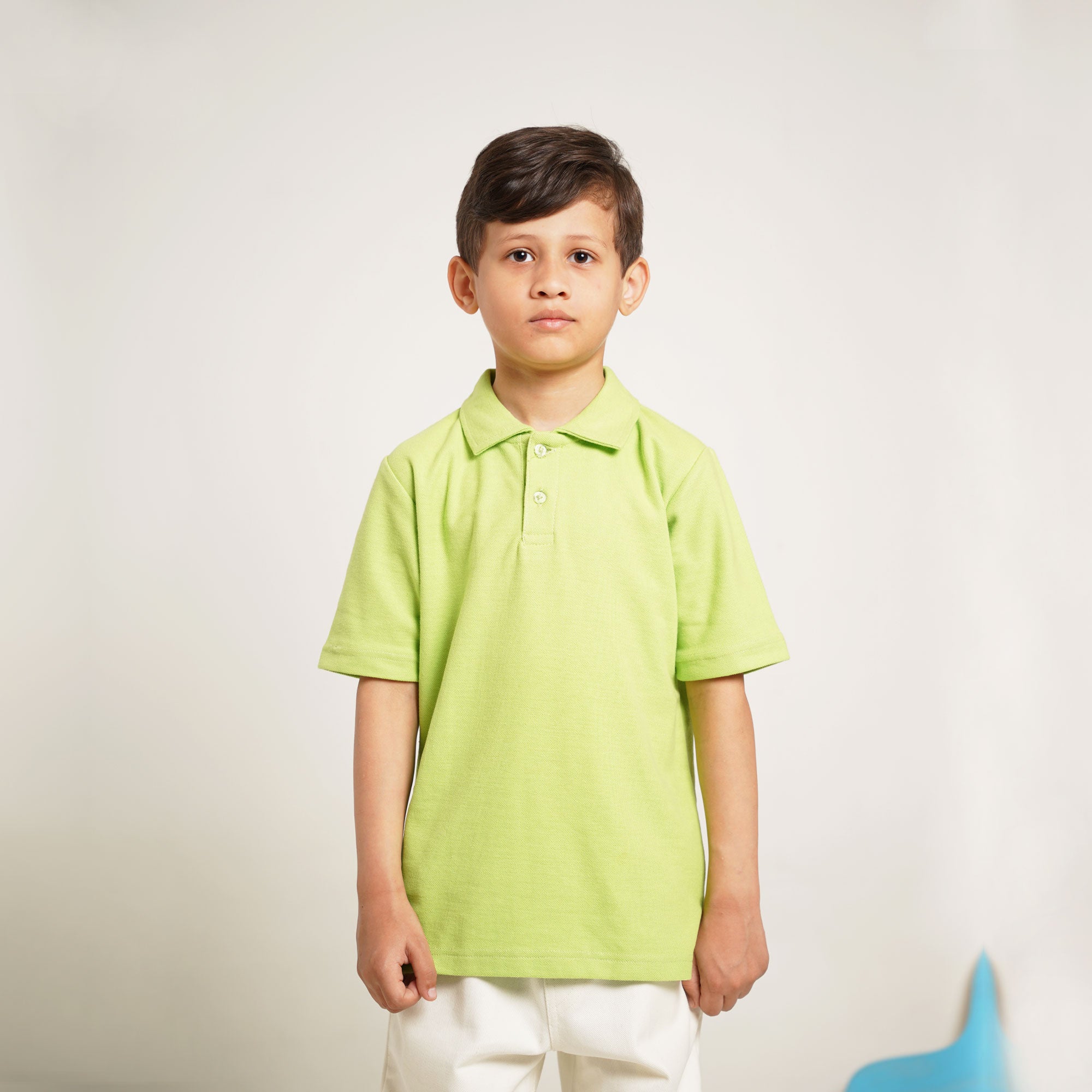 Neon Green Cotton Polo Shirt