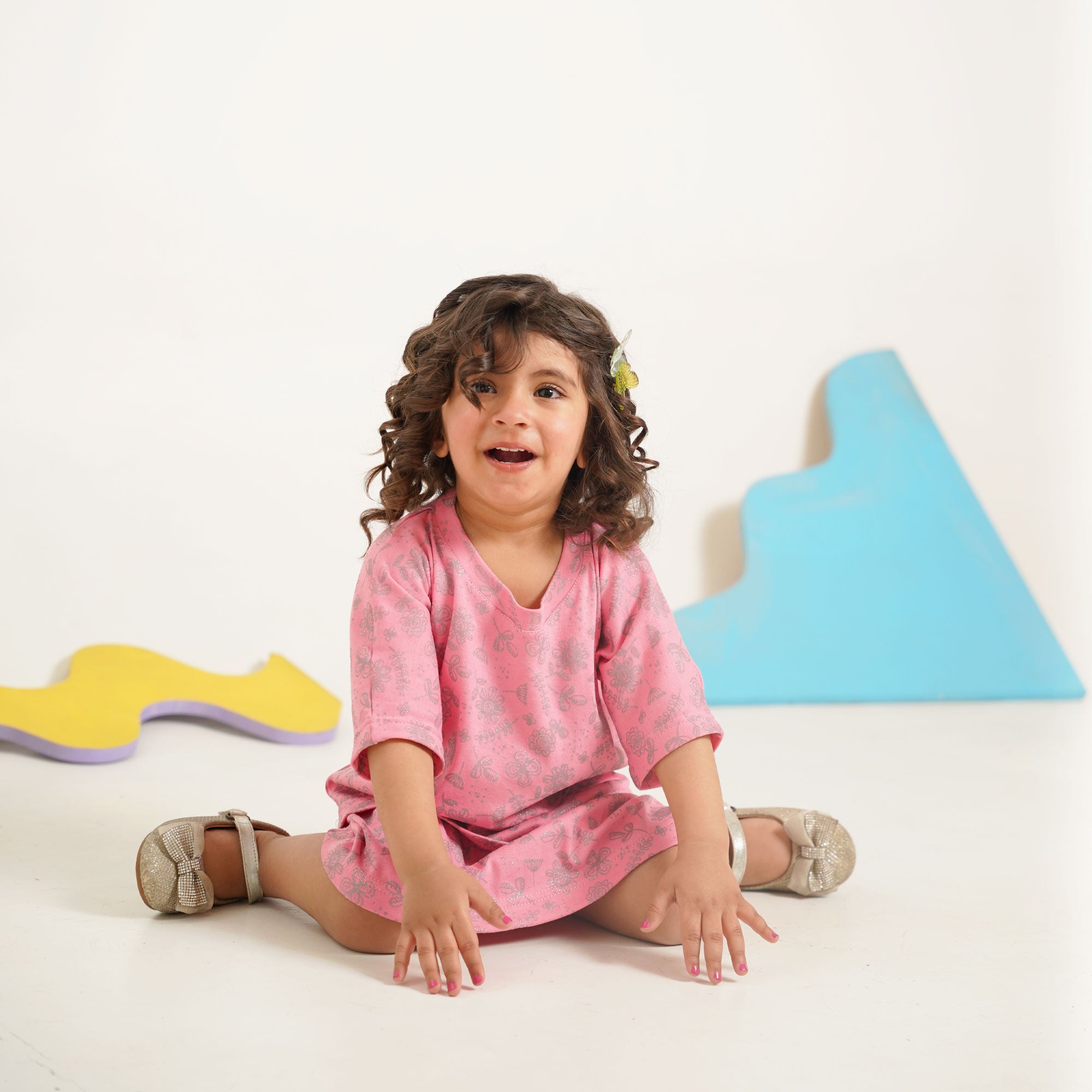 Pink Glittery Co-Ord Set – Relaxed Fit Top with Skirt