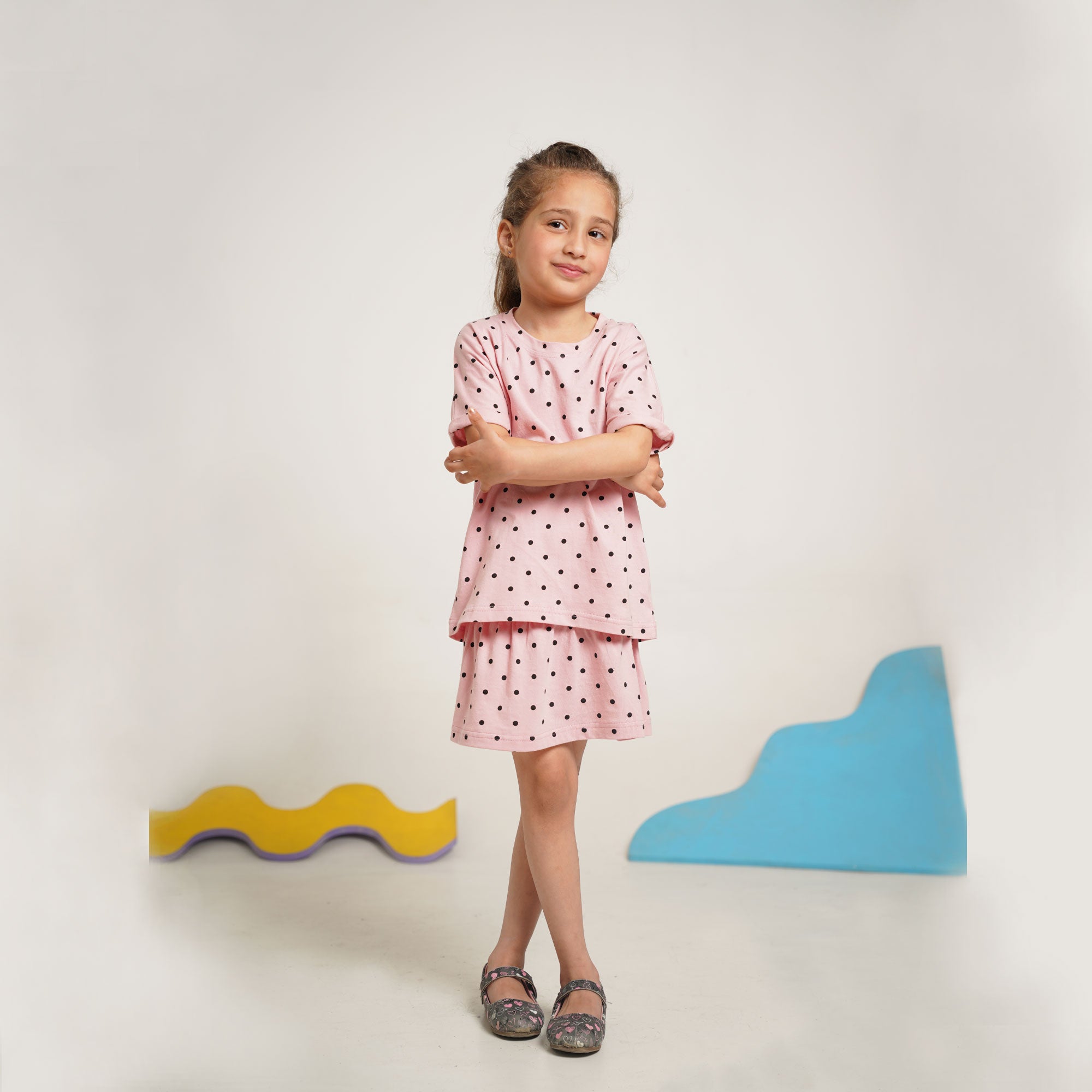 Soft Pink Co-Ord Set – Relaxed Fit Top with Skirt