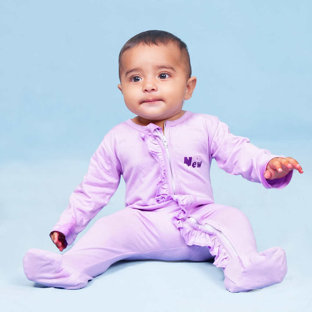 Soft Cotton Baby Romper — Purple