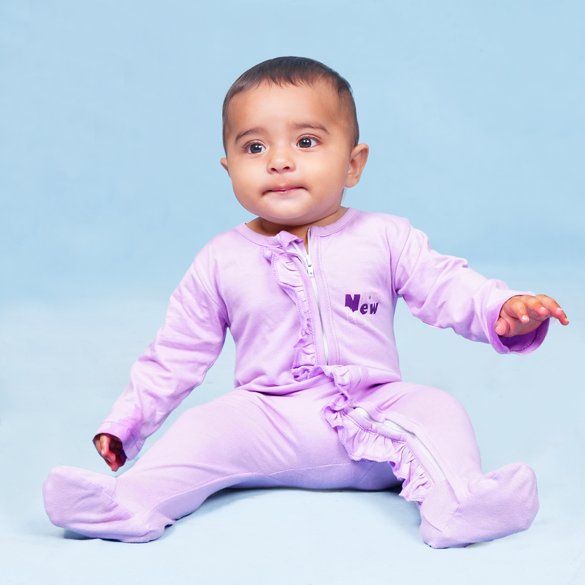 Purple Girl Cotton – Zipper Sleepsuit