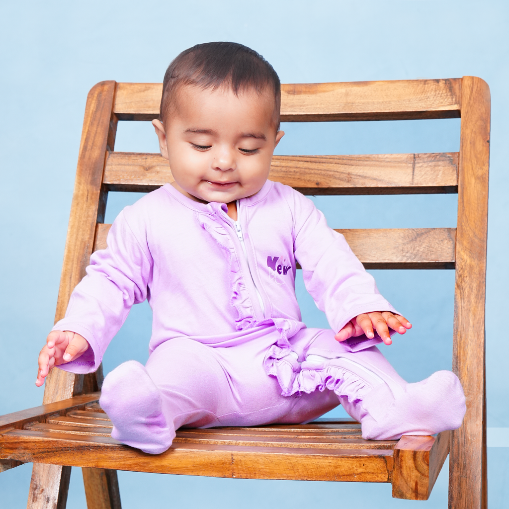 Soft Cotton Baby Romper — Purple