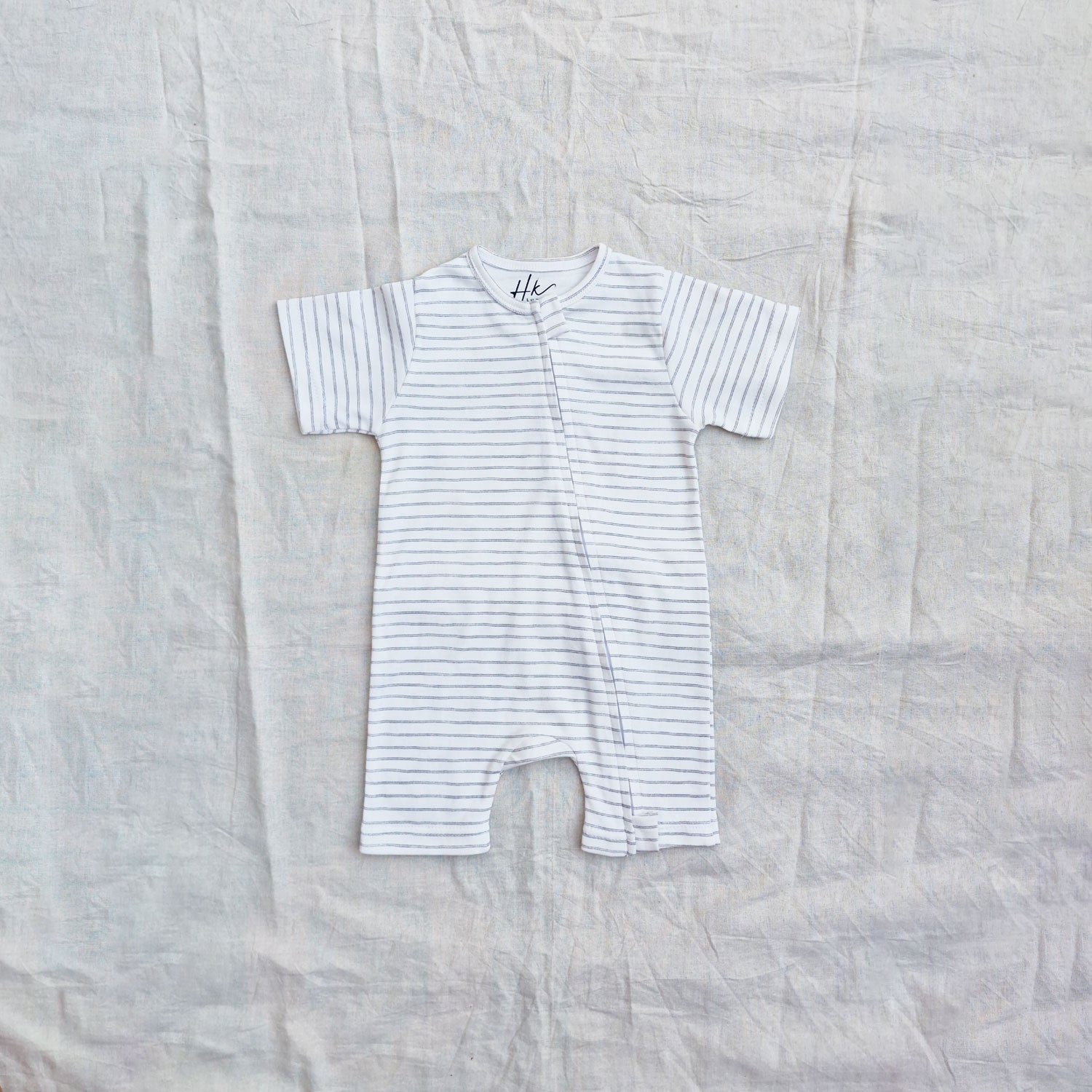 Classic Stripe Cotton Zip Half Romper