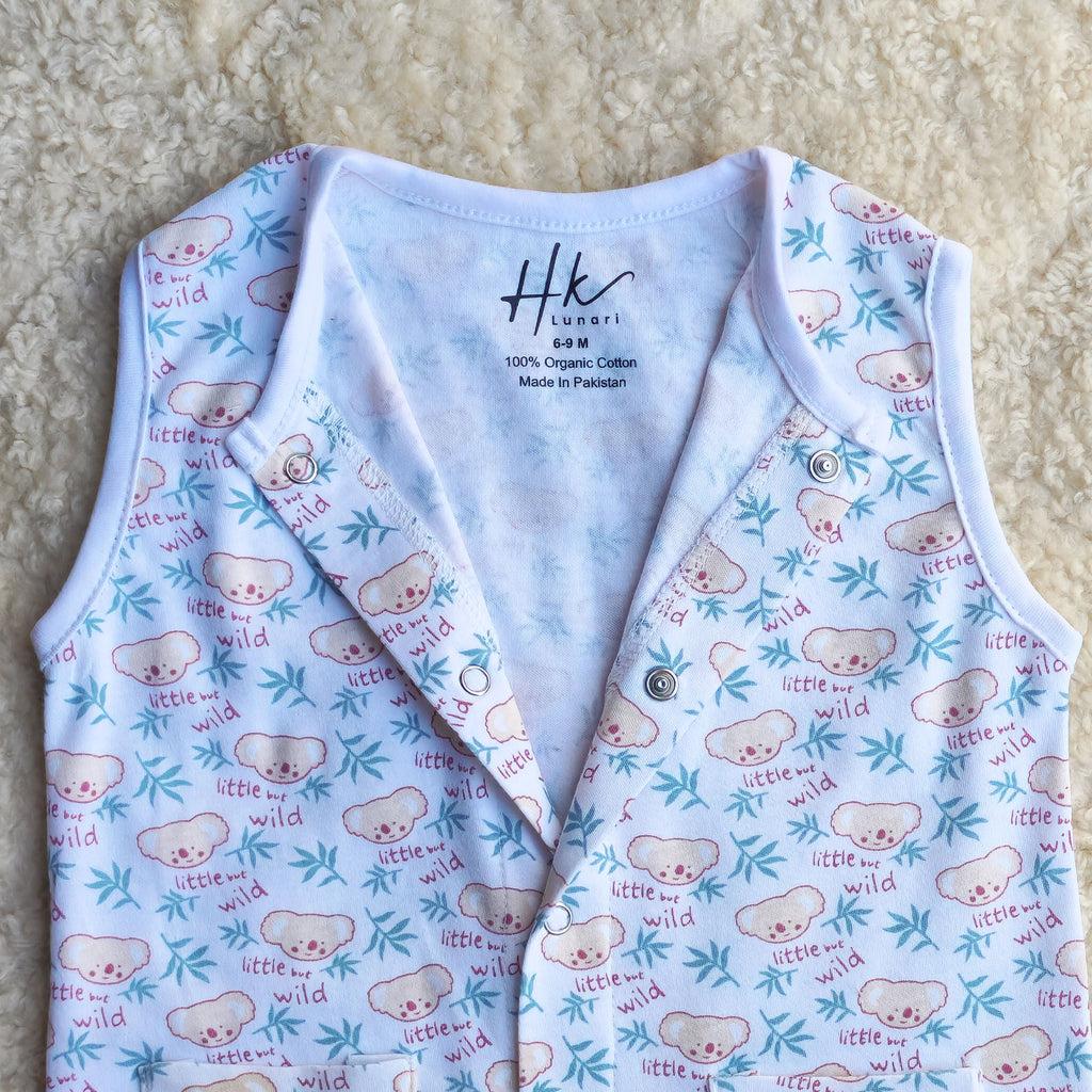 little Wild Sleeveless Romper - Cotton