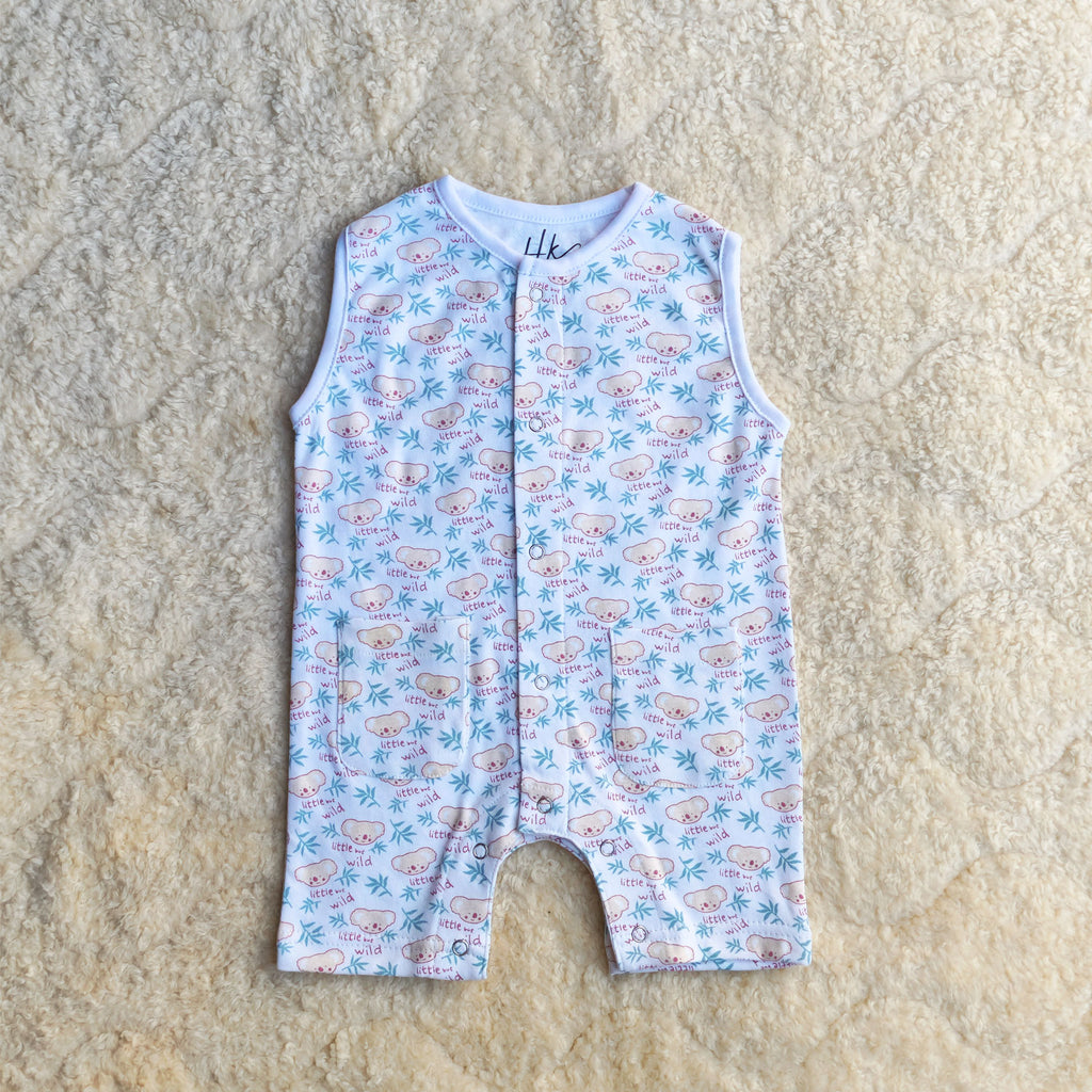 little Wild Sleeveless Romper - Cotton