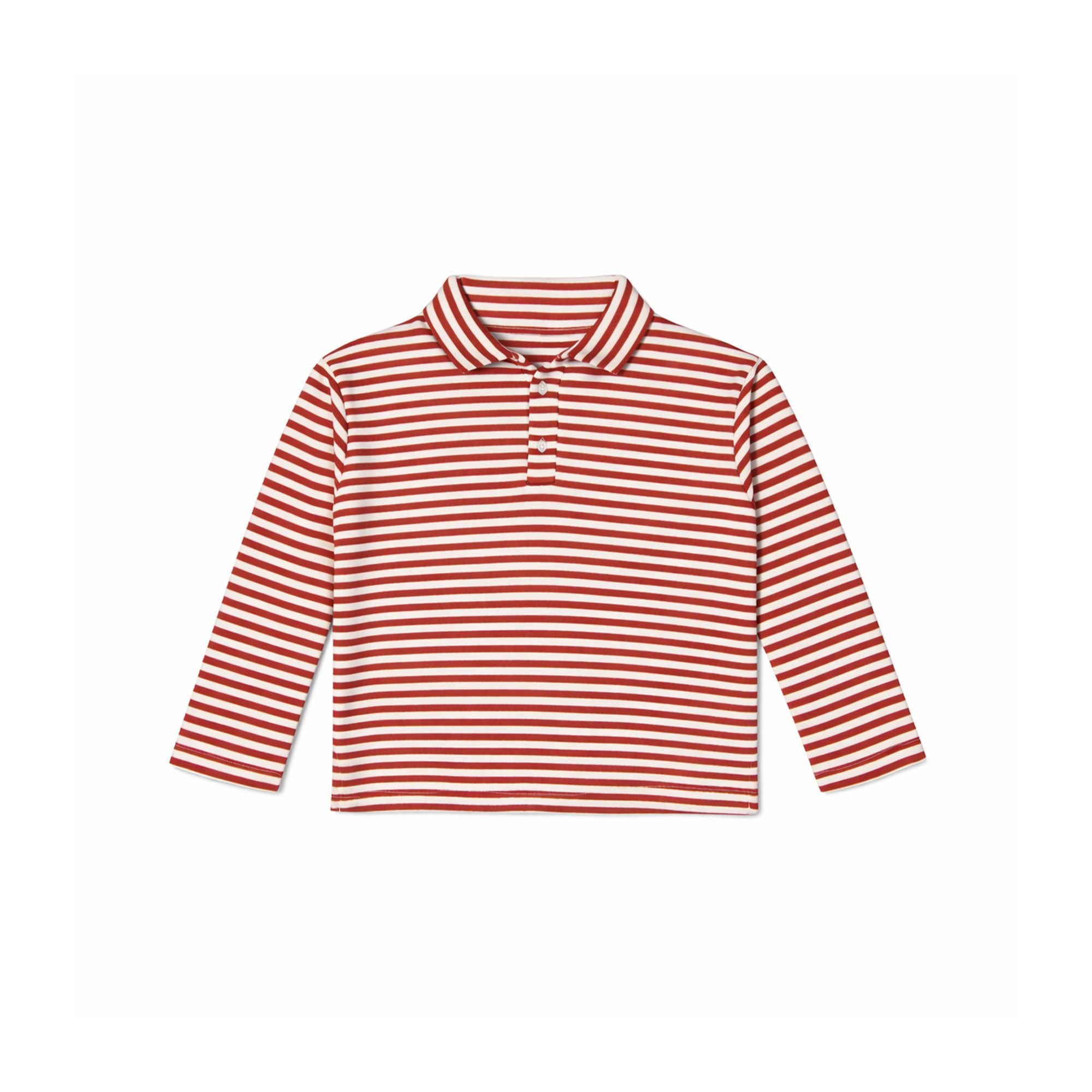 Burgundy Stripe Polo Shirt – Cotton
