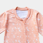 Soft Cotton Baby Romper — Soft Peach Forest