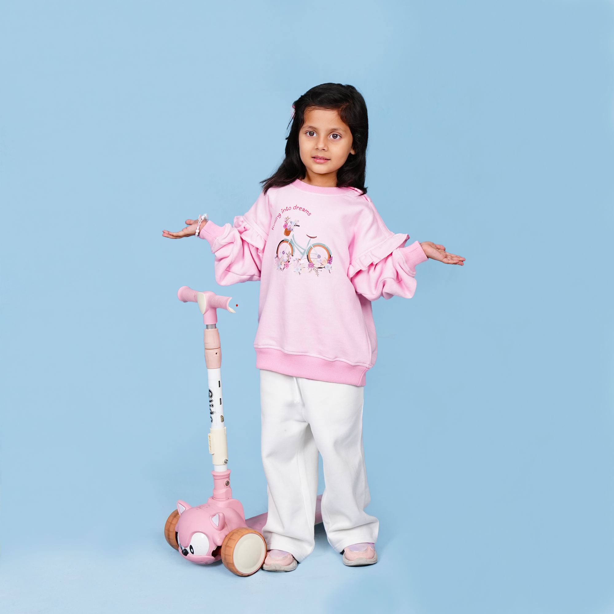 Ruffle Fleece Set – Dreamy Playtime Edit (White & Pink)