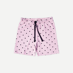 Girls light pink cotton polka dot tee and skirt set