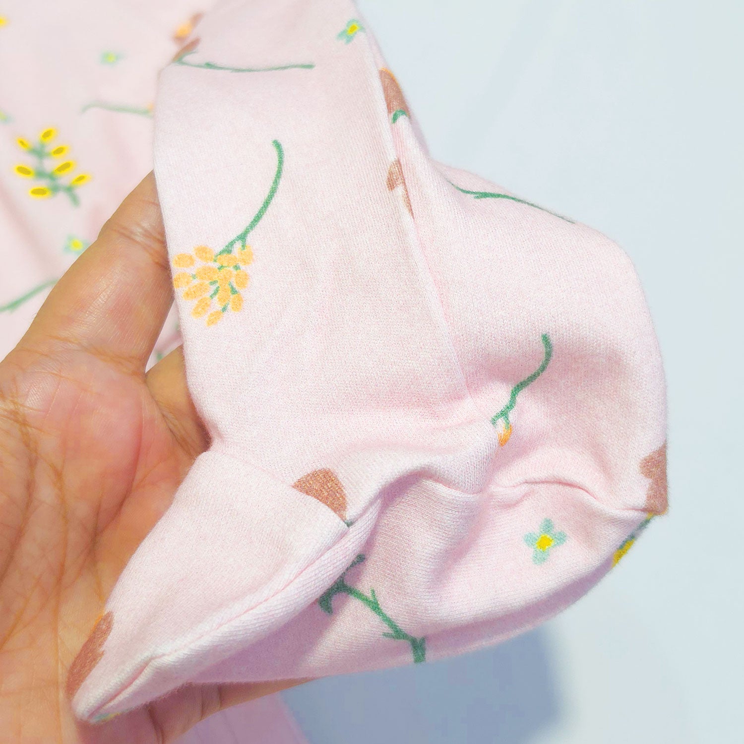 Soft Cotton Baby Footie , Pink floral