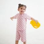 Rosy Dots Tee & Skirt Co-ord – Girls Cotton Set (9M–5Y)