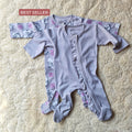 Pack of 2 Baby Cotton Rompers – power print & gray Sleepsuits