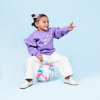 Ruffle Fleece Set – Dreamy Playtime Edit (White & Purple)