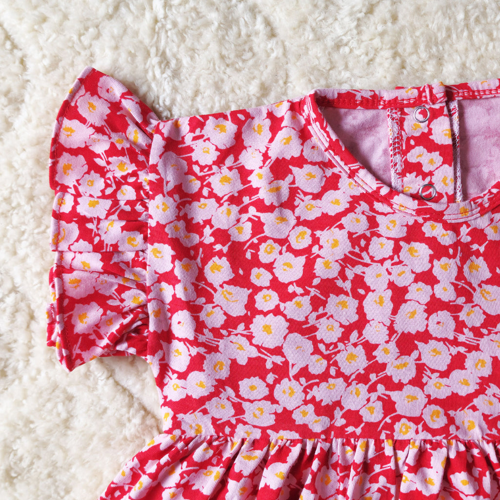 Blossom Flutter Sleeve Romper Dress
