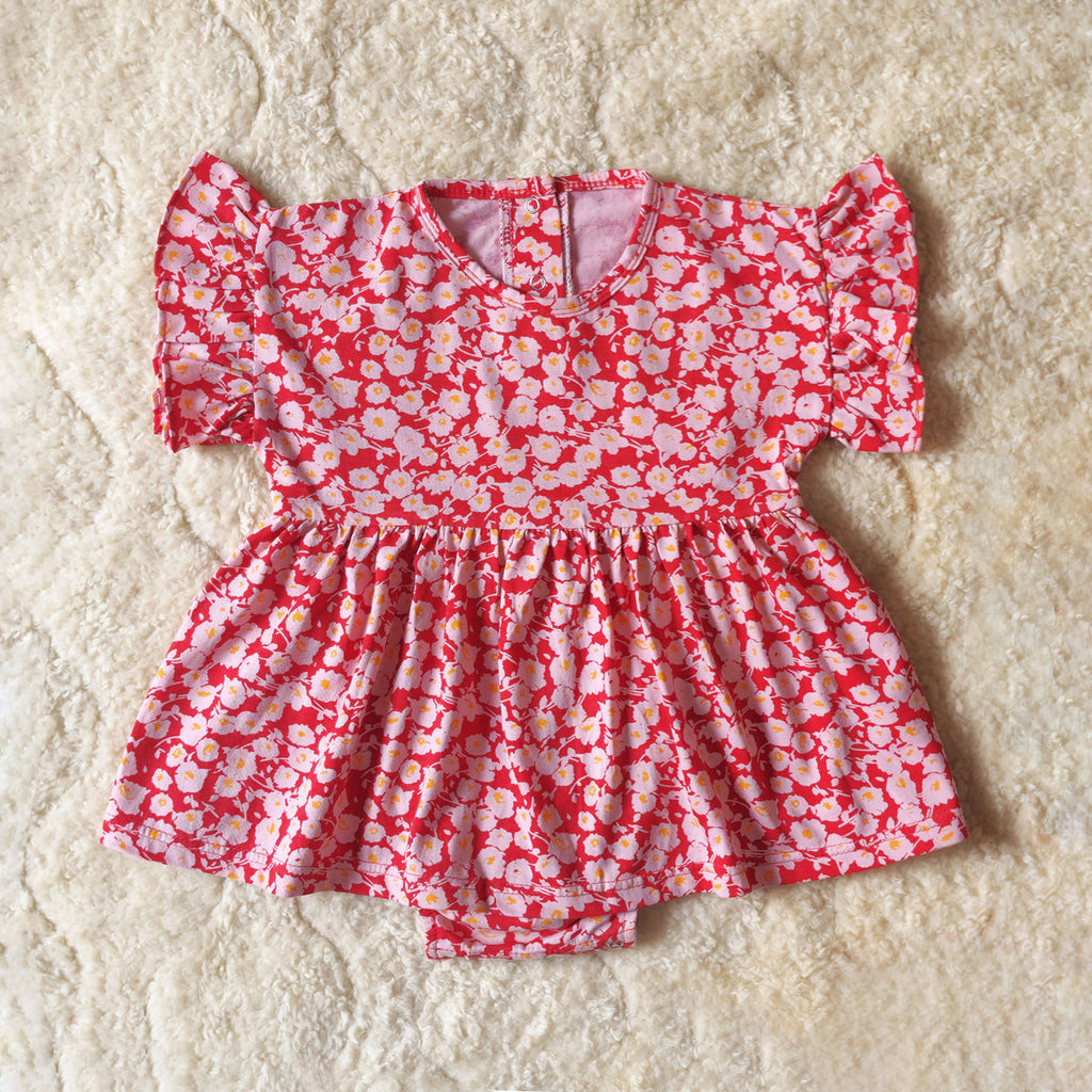 Blossom Flutter Sleeve Romper Dress