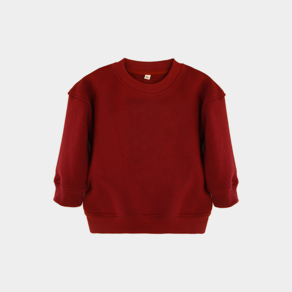 Maroon Unisex Fleece Sweatshirt & Trouser Set