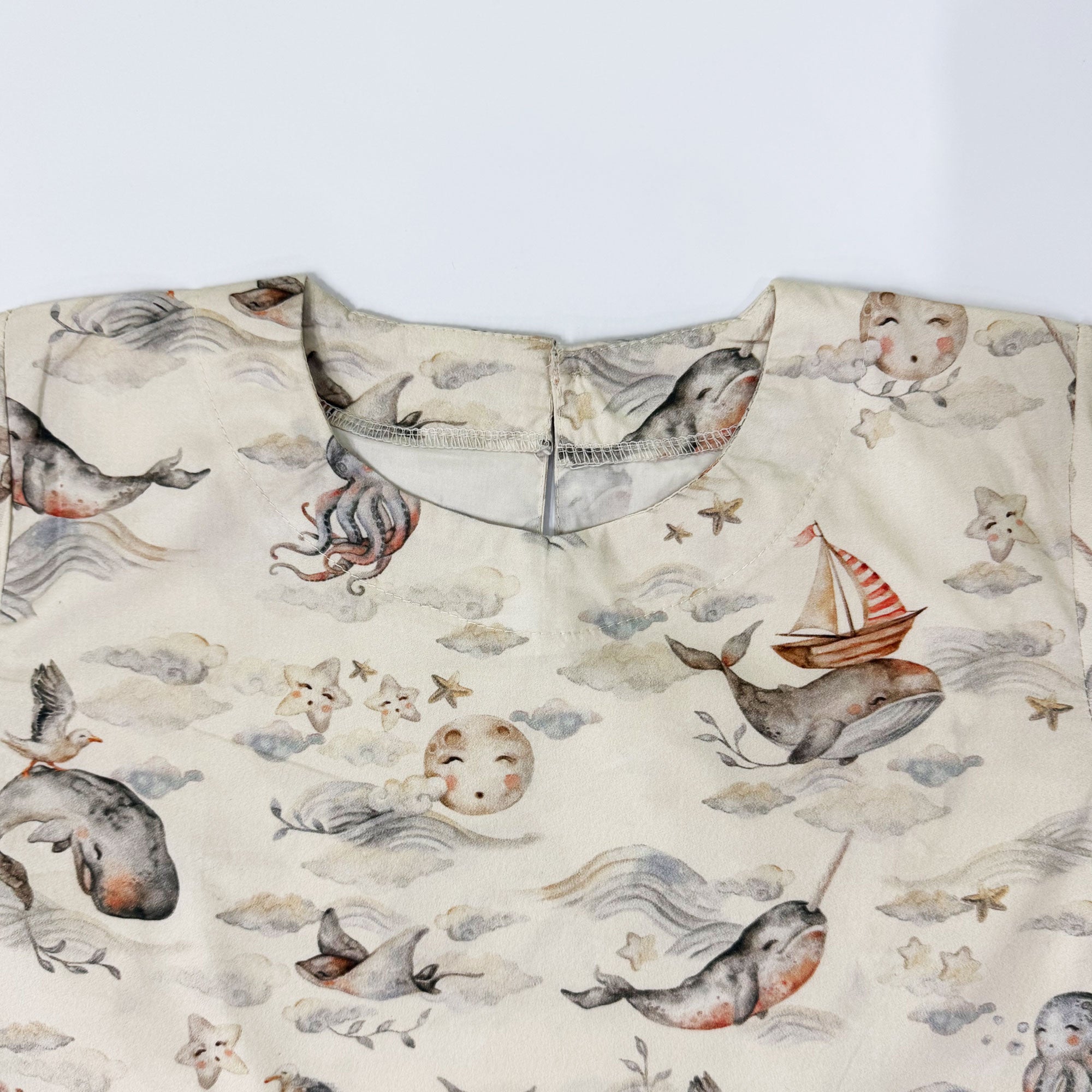 Ocean Dream Overlap Top with Balloon Trouser