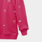 Girls Hot Pink Terry Sweatshirt & Trouser Set
