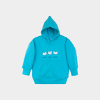 Cuddle Buddies Fleece Set – Aqua Hoodie & White Trouser