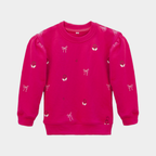 Girls Hot Pink Terry Sweatshirt & Trouser Set