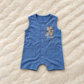 Dusty Blue Sleeveless Romper - Cotton