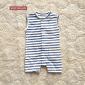 Classic Striped Sleeveless Romper - Cotton