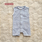 Classic Striped Sleeveless Romper - Cotton