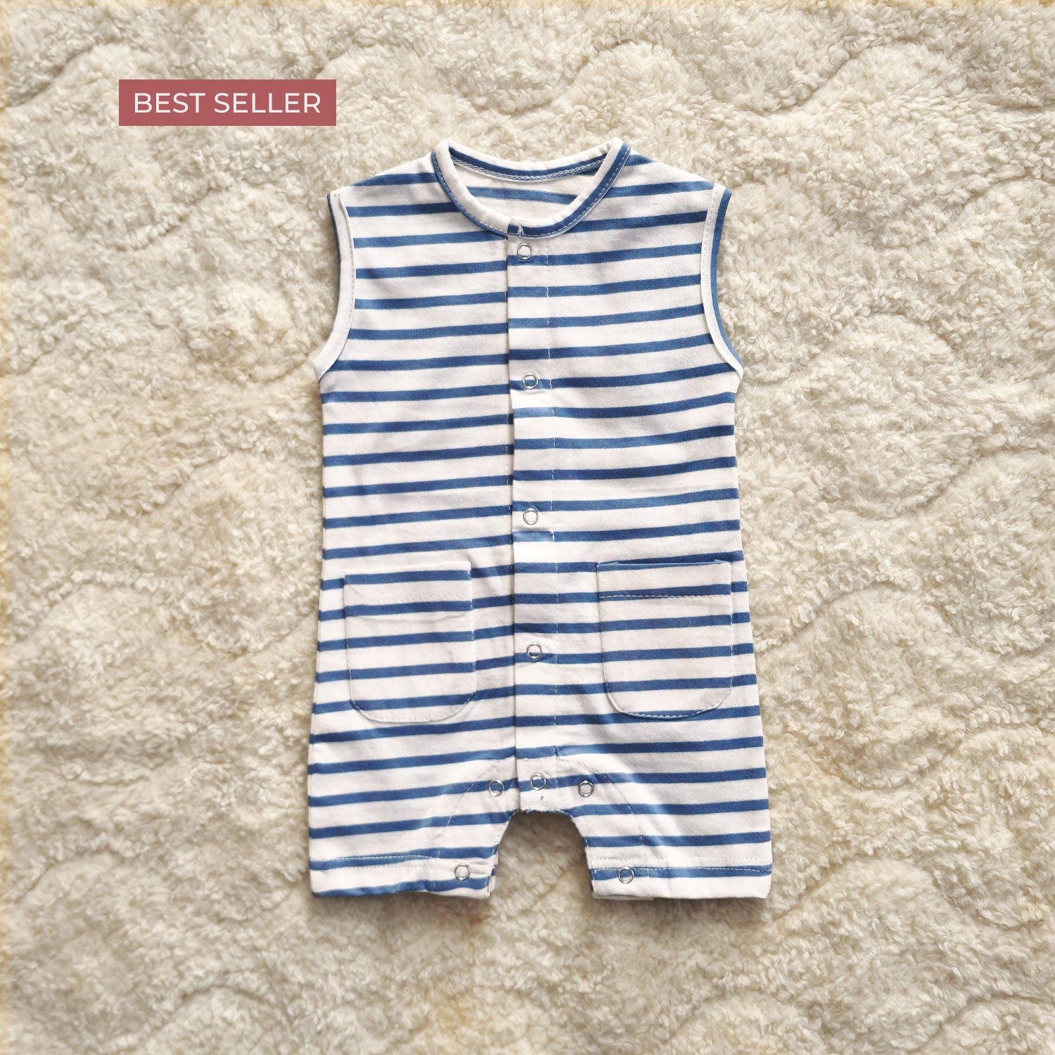 Classic Striped Sleeveless Romper - Cotton