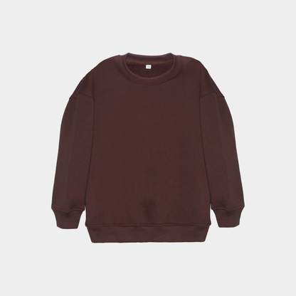 Brown Unisex Fleece Sweatshirt & Trouser Set